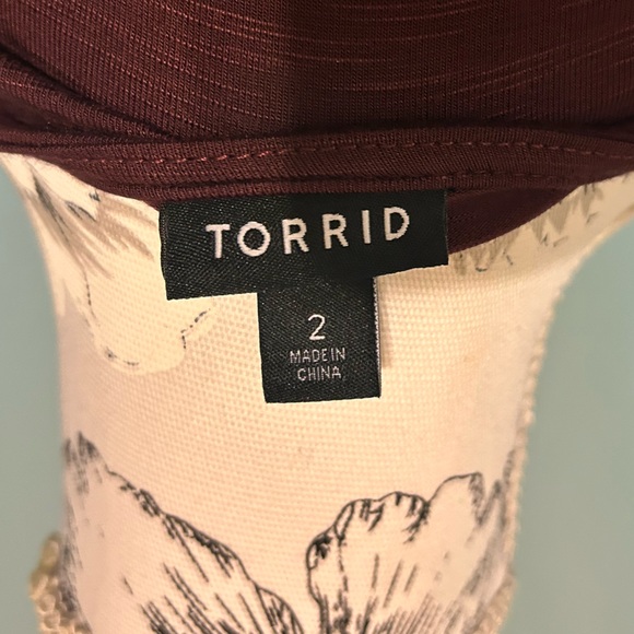 Torrid Knit Crew Neck Lace Dolman Sleeve Babydoll Top - Picture 7 of 7